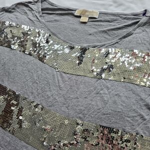 Michael Michael Kors Gray Sequin Stripe Sleeveless Top Women’s XL NWT
